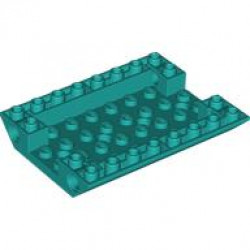Slope, Inverted 45 6 x 8 Double with 4 Holes and 4 Pin Holes: {ярко синьо-зелен}