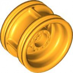 Wheel 30.4mm D. x 20mm with No Pin Holes and Reinforced Rim: {огнено жълто-оранжев}