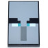 Tile 2 x 3 with Pixelated Eyebrows, Dark Turquoise Eyes, and Dark Bluish Gray Rectangle Nose on Light Bluish Gray Background Pattern (Minecraft Ominous Banner): {черен}