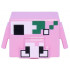 Minifigure, Head, Modified Cube with Ear Flaps and Snout with Pixelated White Eye, Tusks and Skull, Black Eye Socket and Nostrils, Green Decaying Flesh Pattern (Minecraft Zombified Piglin): {светло пурпурен}