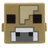 Creature Head Pixelated with Black Eyes and Nostrils, White and Dark Bluish Gray Nose, and Tan Forehead Pattern (Minecraft Mooshroom): {пясъчно жълт}