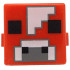 Creature Head Pixelated with Black Eyes and Nostrils, White and Dark Bluish Gray Nose and Forehead Pattern (Minecraft Mooshroom): {ярко червен}