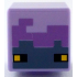 Minifigure, Head, Modified Cube with Pixelated Medium Lavender and Sand Blue Face with Black and Yellow Eyes Pattern (Minecraft Breeze): {лавандулов}