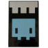 Tile 2 x 3 with Pixelated Silver Banner and Metallic Light Blue Minecraft Creature Pattern: {черен}