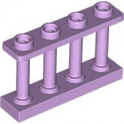 Fence 1 x 4 x 2 Spindled with 4 Studs: {лавандулов}