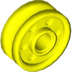 Wheel 18mm D. x  8mm with Fake Bolts and Deep Spokes with Inner Ring: {пъстро жълт}
