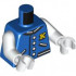 Torso Letter Jacket, White and Black Hems and Pockets, 4 Buttons and Yellow K Pattern / White Arms / White Hands: {ярко син}