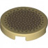 Tile, Round 2 x 2 with Bottom Stud Holder with Dark Tan Bamboo Stem Cross Section Pattern: {тухлено жълт}