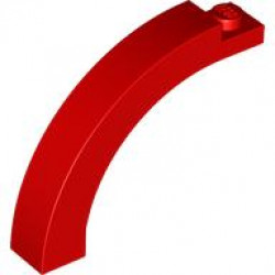 BRICK 1X5X3 1/3, CIRCLE ARCH: {ярко червен}