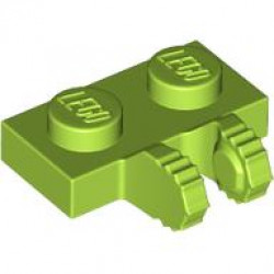 PLATE 1X2 W/FORK, VERTICAL: {ярко жълто-зелен}