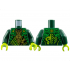 Torso Armored Tunic with Bright Green Shoulder Panels, Lime Trim and Gold Ninjago Logogram Letter L over Chest Armor, Energy Dragon Logo on Back Pattern / Dark Green Arms / Lime Hands: {земно зелен}