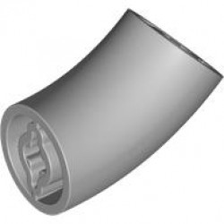 Brick, Round 2 x 2 D. 45 degrees Elbow (27.7mm Standing Height): {умерено каменно сив}