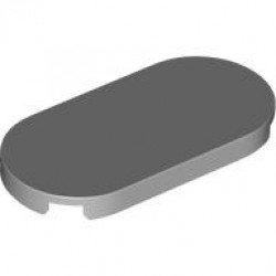 Tile, Round 2 x 4 Oval: {умерено каменно сив}
