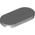 Tile, Round 2 x 4 Oval: {умерено каменно сив}