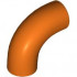 Brick, Round 1 x 1 d. 90 degrees Elbow Macaroni - No Stud - Type 2 - Axle Hole: {червеникаво-оранжев}