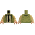 Torso Knit Vest Open with Lapels and Dark Green Trim, Tan Shirt with Collar, Black Tie Pattern / Tan Arms / Light Nougat Hands: {маслинено зелен}