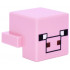 Creature Head Pixelated with Black Eyes and Plain Snout with Black Outline and Dark Red Square Nostrils Pattern (Minecraft Pig): {светло пурпурен}