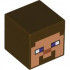 Minifigure, Head, Modified Cube with Pixelated Nougat Face, Dark Purple Eyes, Dark Orange Nose, and Smile Pattern (Minecraft Steve): {тъмно кафяв}