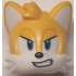 Minifigure, Head, Modified Fox with Molded White Face and Ears and Printed Medium Azure Eyes, Bright Light Orange Eyelids, Black Nose and Angry Smile Pattern: {огнено жълто-оранжев}