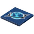 Tile 4 x 4 with Medium Azure, Dark Blue and Black Arctic Explorer Logo with White Outline Pattern: {земно син}