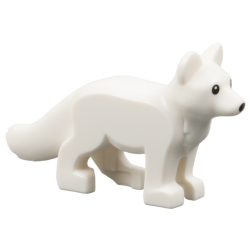 Fox, Bushy Tail with Black Eyes and Nose Pattern: {бял}