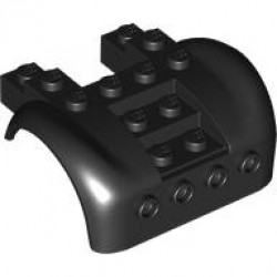 Vehicle, Mudguard 6 x 4 with 4 Studs on Front: {черен}