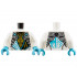 Torso Armored Tunic with Light Bluish Gray Shoulder Panels, Medium Azure Trim and Gold Ninjago Logogram Letter Z over Chest Armor, Ice Dragon Logo on Back Pattern / White Arms / Medium Azure Hands: {бял}