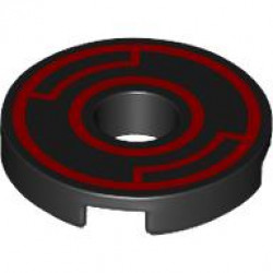 FLAT TILE 2X2, ROUND, W/ HOLE, NO. 11: {черен}