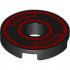 FLAT TILE 2X2, ROUND, W/ HOLE, NO. 11: {черен}