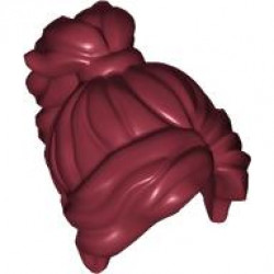 Minifigure, Hair Female Long Wavy with Ponytail: {нов тъмно червен}
