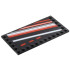 Tile, Modified 6 x 12 with Studs on Edges with Arrows, Red and White Diagonal Stripes Pattern: {черен}