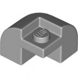 Slope, Curved 2 x 2 x 1 1/3 Corner Round with Recessed Stud: {умерено каменно сив}