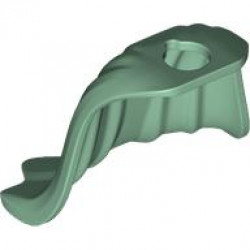 Minifigure Cape Flexible Rubber, Scalloped 5 Points (Batman): {пясъчно зелен}