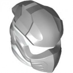 Minifigure, Headgear Ninjago Wrap Type 10 with Molded Light Bluish Gray Armor, Wraps and Knot Pattern: {бял}