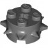 Brick, Round 2 x 2 with Spikes and Axle Hole: {тъмно каменно сив}