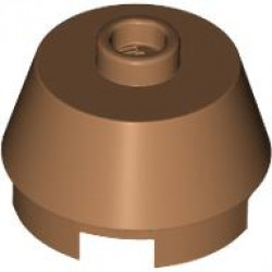 2X2 ROUND,SLOPE BRICK W. KNOB: {умерен нуга}