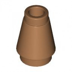 Cone 1 x 1 with Top Groove: {умерен нуга}