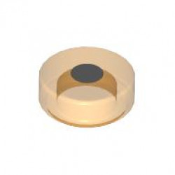 FLAT TILE 1X1, ROUND, NO. 323: {прозрачно ярко оранжев}