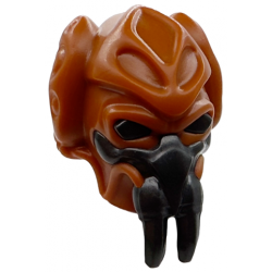 Minifigure, Head, Modified SW Kel Dor with Molded Pearl Dark Gray Mask Pattern (Plo Koon): {тъмно оранжев}