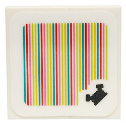 Tile 2 x 2 with Super Mario Scanner Code Engine Pattern (Sticker) - Set 72035: {бял}