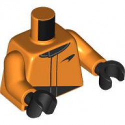 Torso Racing Suit with Black Collar, McLaren Logo, Triangle Panel and Back Pattern / Orange Arms / Black Hands: {ярко оранжев}