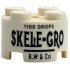 Brick, Round 2 x 2 with Axle Hole with Black '1100 DROPS', 'SKELE-GRO' and 'R.W & Co' Pattern: {бял}