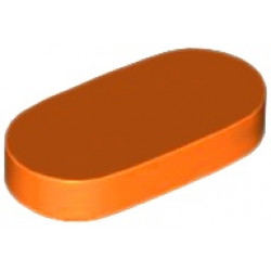 Tile, Round 1 x 2 Oval: {ярко оранжев}