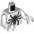 Torso with Light Bluish Gray Muscles Outline and Black Spider Front and Back Pattern / White Arms / White Hands: {бял}