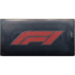 Tile 2 x 4 with Formula 1 Logo Stylized Red 'F1' Pattern: {черен}
