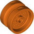 Wheel 18mm D. x 12mm with Pin Hole and Stud, Dotted Brake Rotor Lines: {червеникаво-оранжев}