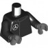 Torso Racing Suit with White Mercedes Logo Pattern / Black Arms / Dark Bluish Gray Hands: {черен}