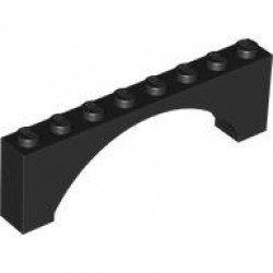 Arch 1 x 8 x 2 Raised: {черен}