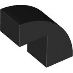 BRICK 1X2X1 2/3, BOW W/ CUTOUT, NO. 1: {черен}