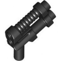Minifigure, Weapon Gun, Two Barrel Pistol - 8-Rib Top Barrel: {черен}